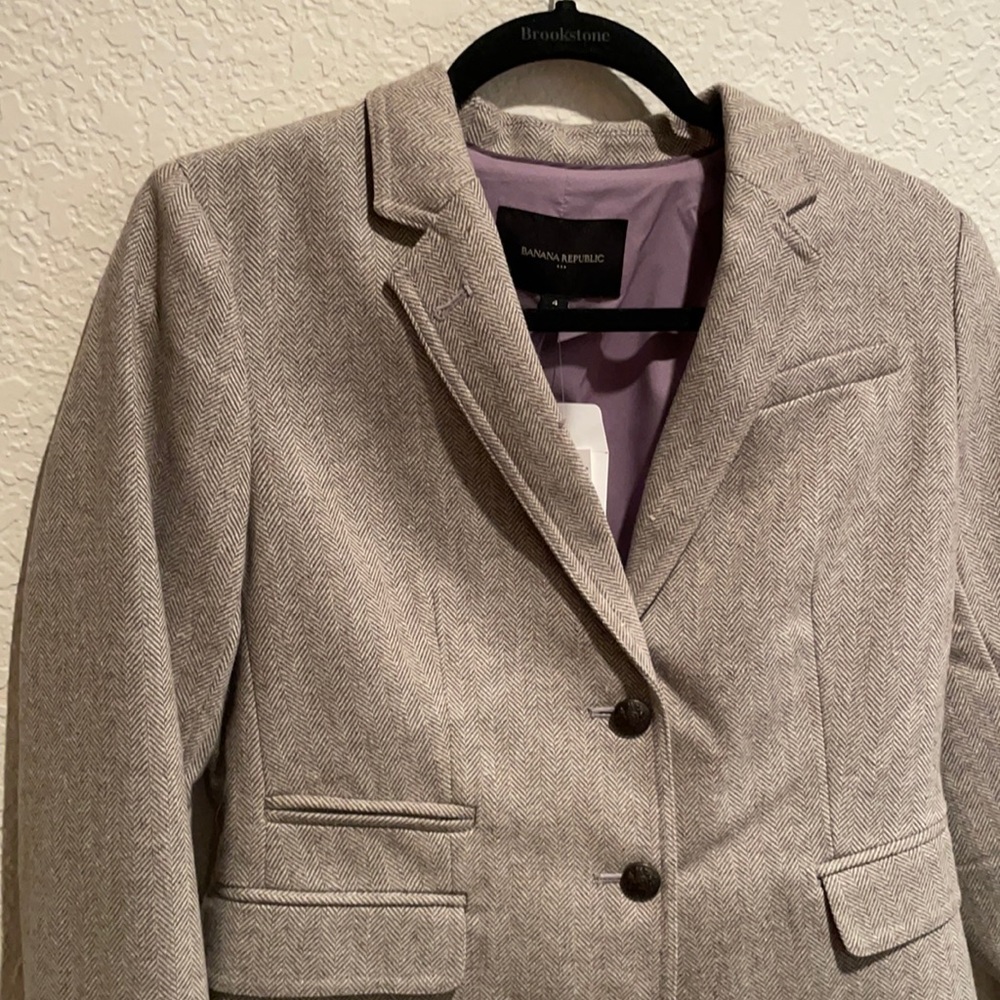 NWT herringbone oatmeal banana republic blazer
